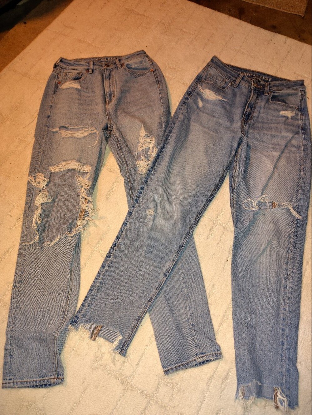American Eagle Outfitters Light Wash Ripped Skinny Jeans Duo